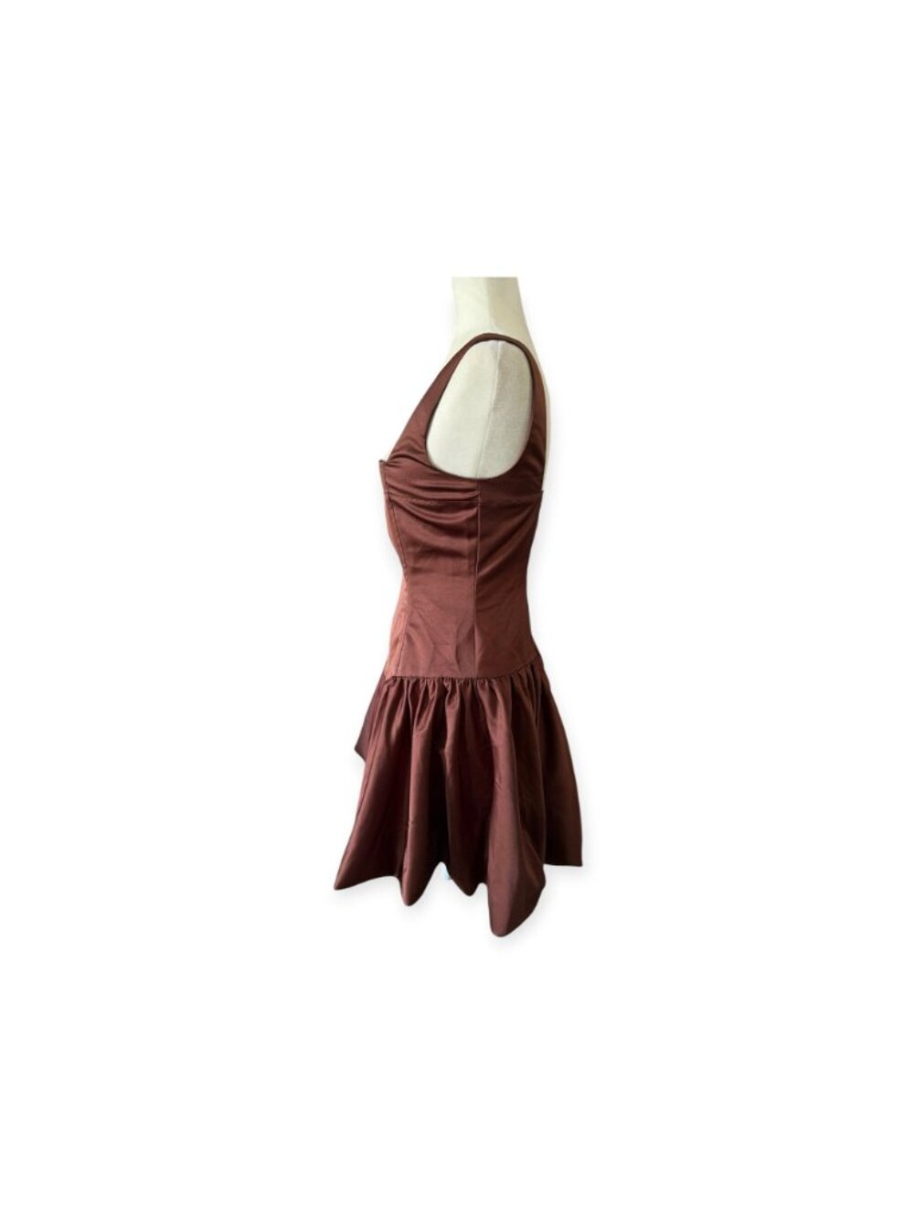 WeWoreWhat Bubble Skirt Corset Mini Dress Brown SZ 6 Cocktail Dress Wedding - Picture 3 of 16